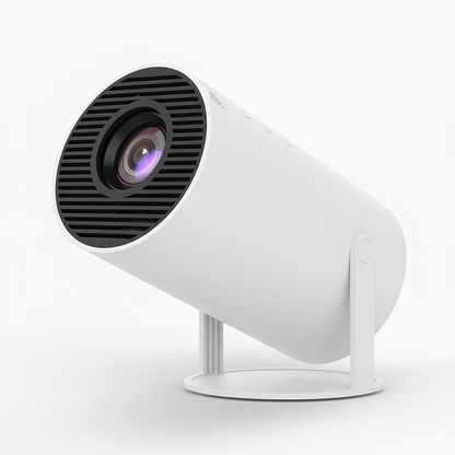 Белый проектор с чёрной решёткой